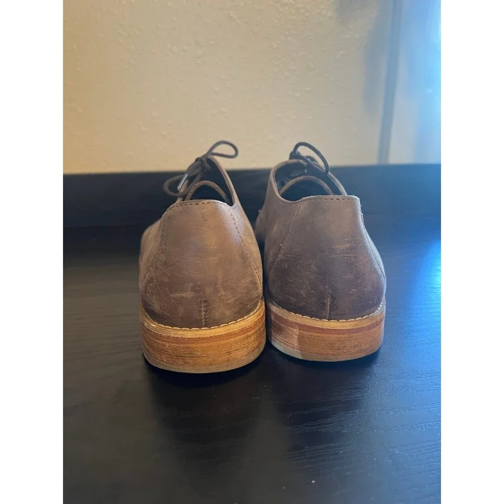 Fabio De Luca Leather Distressed Toe Lace Up Shoes Mens Size 9.5